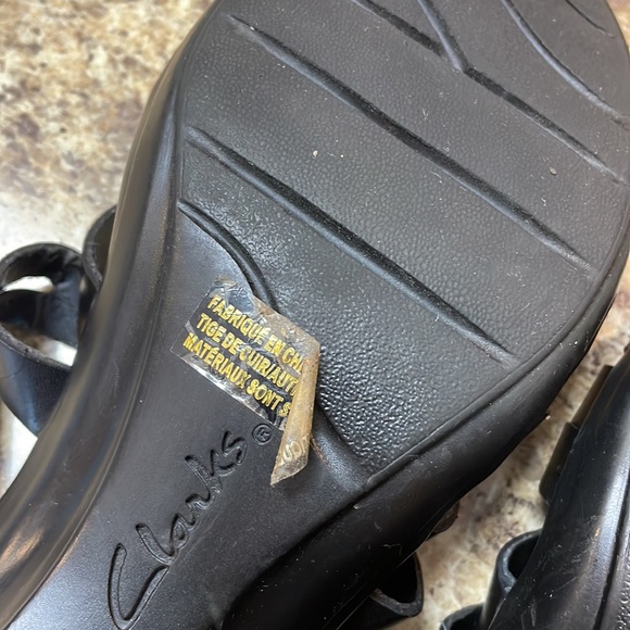 Clarks Bendables Black Slip On Heels. Size 8.5. Leather Upper. GUC - Picture 15 of 16